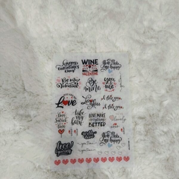Love Theme Insert Sheet A5